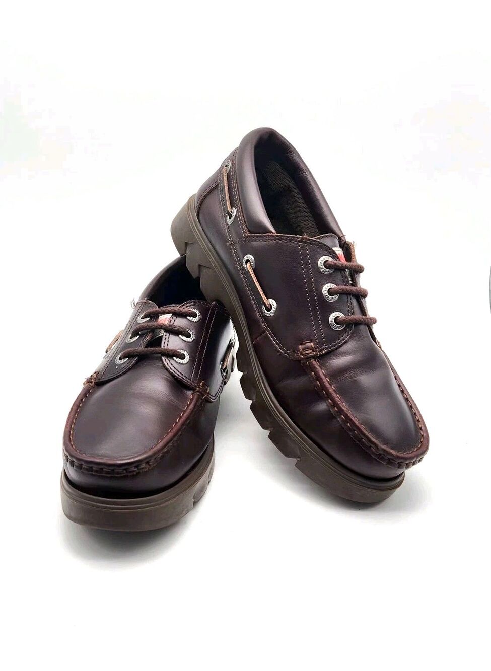 Kickers Mens Lennon Genuine Moccasins Brown Boat Shoe Size 11 Genuine Leather